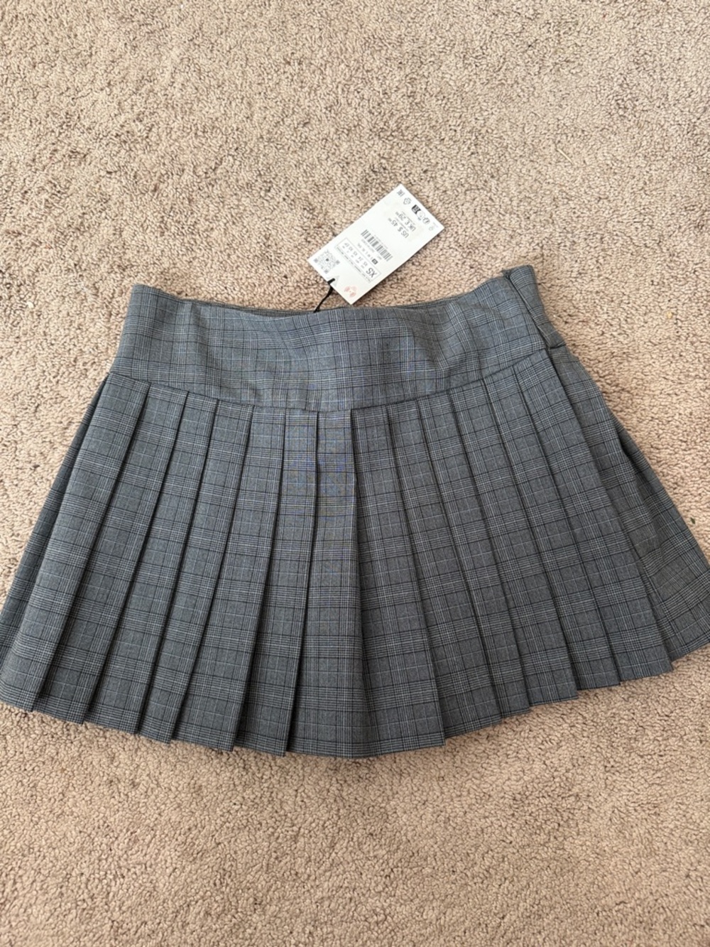 Zara Grey Pleated Mini Skirt